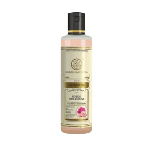 KHADI ROSE GERANIUM MASSAGE OIL PARABEN MINERAL OIL FREE - Image 1