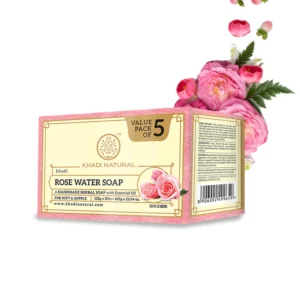 KHADI ROSEWATER SOAP PACK OF 5 - Image 1