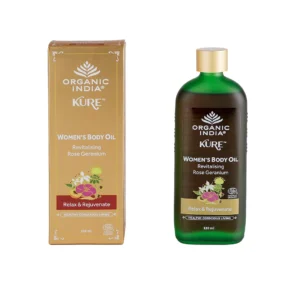 ORG IND WOMENS BODY OIL ROSE GERANIUM 120ML - Image 1