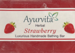 AYURVITA STRAWBERRY SOAP 125 GM - Image 1